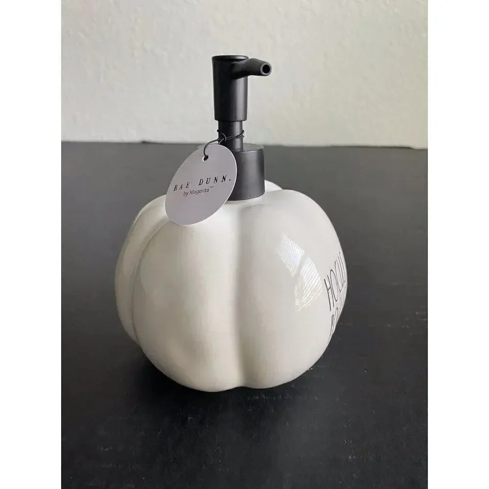 Rae Dunn Halloween HOCUS POCUS White‎ Pumpkin Soap Lotion Dispenser 2022 NEW